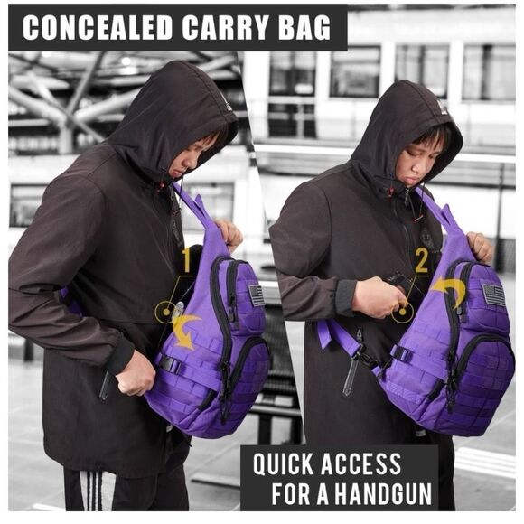 CCDW Tactical EDC Sling Backpack, Military Rover Shoulder Sling Bag Pack… - Picture 3 of 6